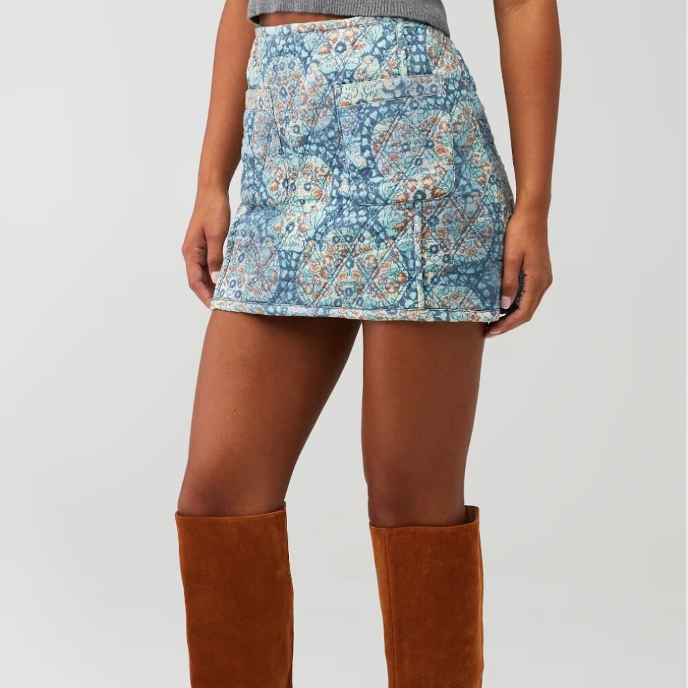 Free People Darla Quilted Mini Skirt
